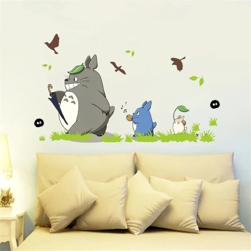 Bakgrundsbilder Cartoon Anime 3D -spel Tema Wall Sticker Totoro Wall Sticker 9 Style och 2 storlek Poster Barn Vuxen sovrum Heminredning gåva 230505