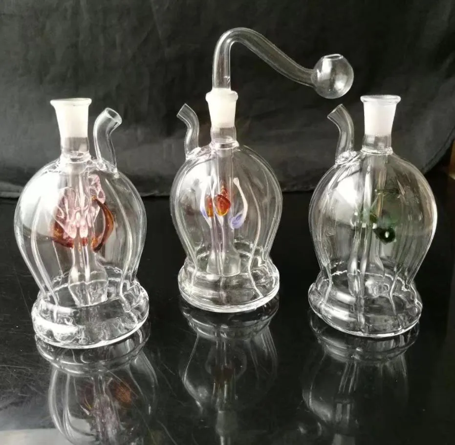 Smoking Pipes Aeecssories Glass Hookahs Bongs Round bellied diamond striped kettle