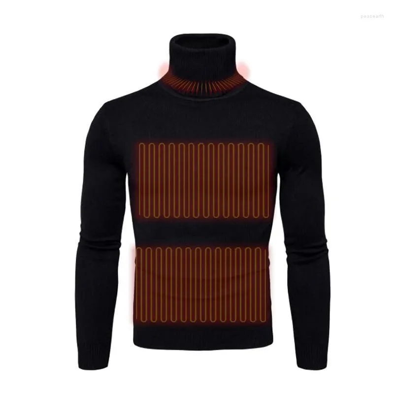 Gilet da uomo dolcevita per uomo maniche lunghe maglione pullover lavorato a maglia casual top di base