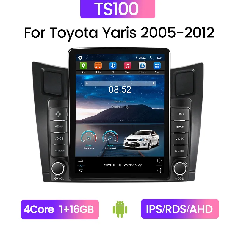 Toyota Yaris 2008-2011 Autoradio Android Con Navigazione Integrata Unità di  Testa