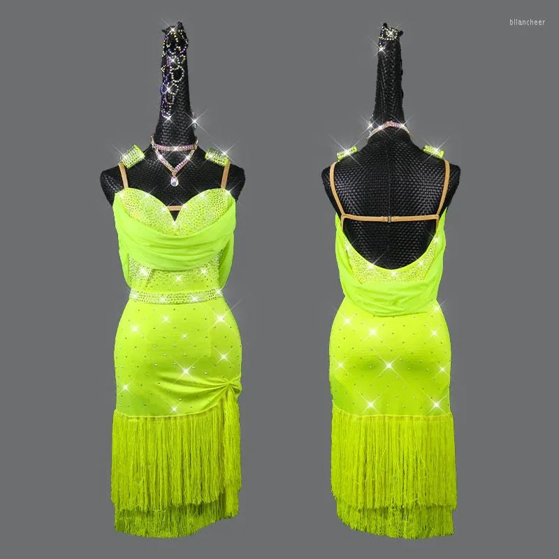 Stage Wear 2023 Latin Dance Tassel Competition Performance Costume Women's Sexy Dress High-End Professional