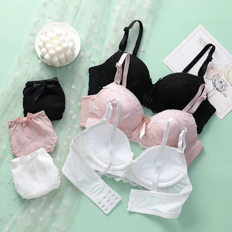 Bras Sets Sexy Women Bra Set Lingerie Set Breathable Lace Underwear Suit  Female Push Up Wireless New Bra Briefs Set Cute Top And Panties 230505 From  8,55 €
