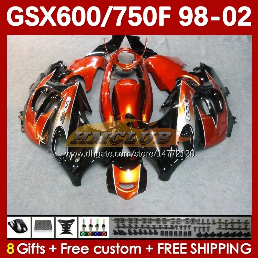 Body For SUZUKI KATANA GSX600F GSXF750 GSXF-750 GSXF 600 750 CC 169No.63 GSX750F 600CC 750CC 98 99 00 01 02 GSXF600 GSXF-600 1998 1999 2000 2001 2002 Fairing orange stock