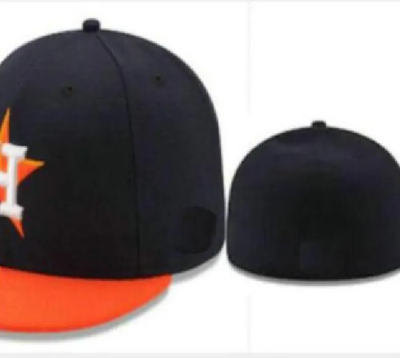 2023 Męskie baseball pełne zamknięte czapki Summer granatowy liter kość mężczyzn Kobiety czarny kolor wszystkie 32 drużyny swobodne sportowe czapki „H” Houston Mix Colours A1