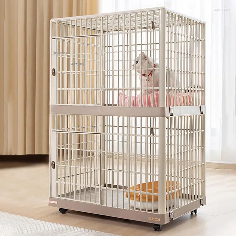 Cat Carriers Household Resin Cages Durable Kitten House Luxury Cats Villa Comfortable Pet Litter Scratch-resistant Fence With Wheels