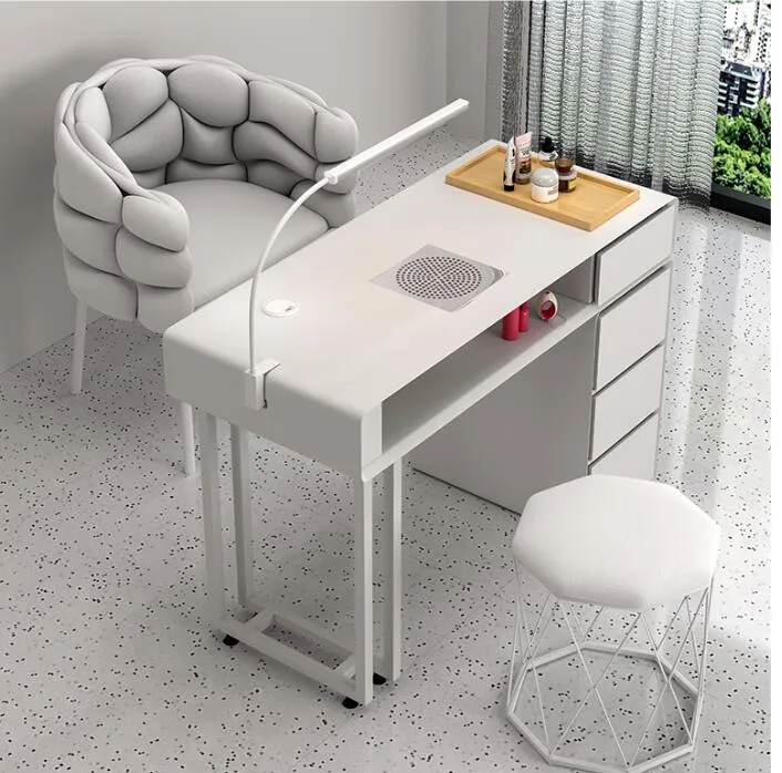 Bureau à ongles et chaise ensemble économie personnes simples et doubles lumière luxe multifonction Internet célébrité ins bureau à ongles