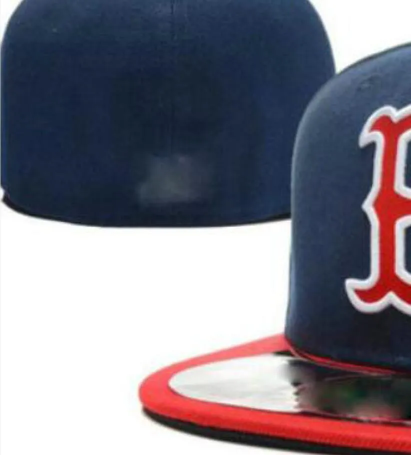 2023 Męskie baseball pełne zamknięte czapki Summer granatowy liter kość mężczyzn Kobiety czarny kolor wszystkie 32 drużyny Casual Sport Flat Hats „B” „Boston Mix Colours A1