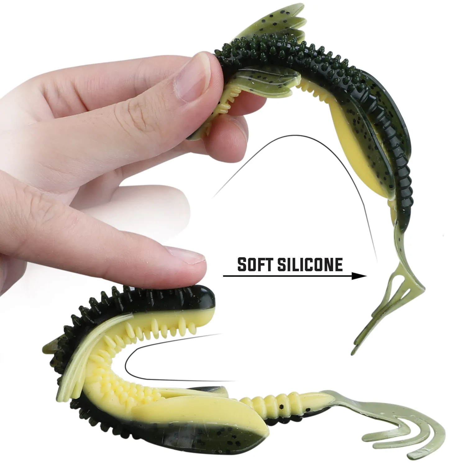 Sougayilang Fishing Lifelike Soft Rubber Catfish Bait, 10g/125mm