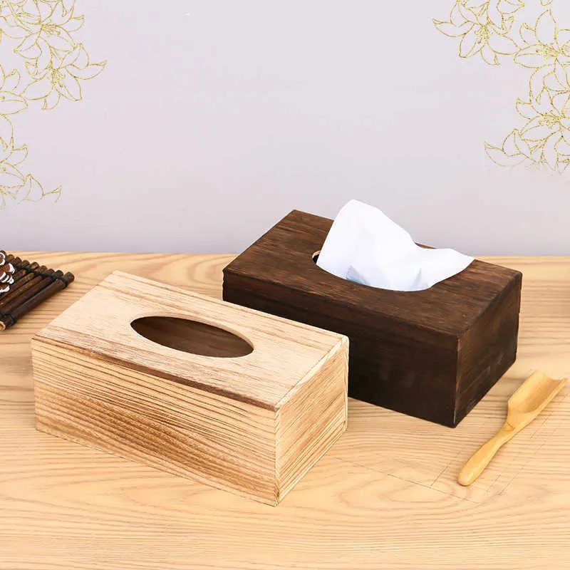 Tissue-Boxen Servietten Kreative Haushalts-Holz-Tissue-Box Pumpbox Servietten-Box Holz-Nass-Tissue-Halter Dispenser Home Servietten-Organizer Aufbewahrungsboxen Z0505