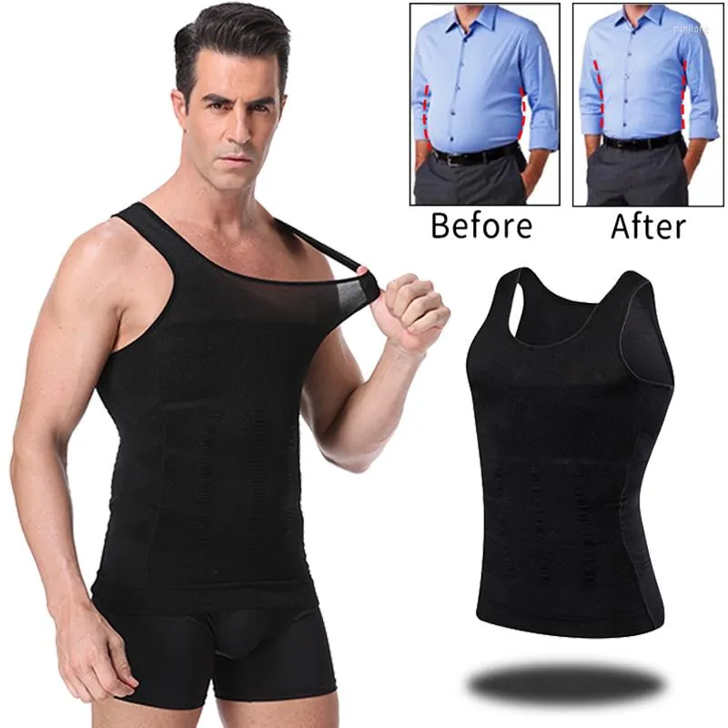 Tanques masculinos tops de homens emagrecedores de corpo abdome abdomen shapewearvest modelagem de roupas íntimas Coloque Cortive Posture Cortive Corset