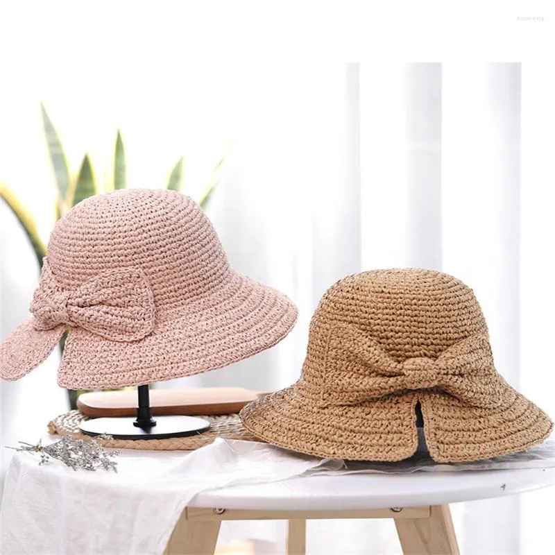 Geniş Memlu Şapkalar Küçük Bim Split Saman Kadın Şapkı Kadın Yaz Güneş Koruma Kovası Kova Katlanabilir Tatil Plajı Güneşlik