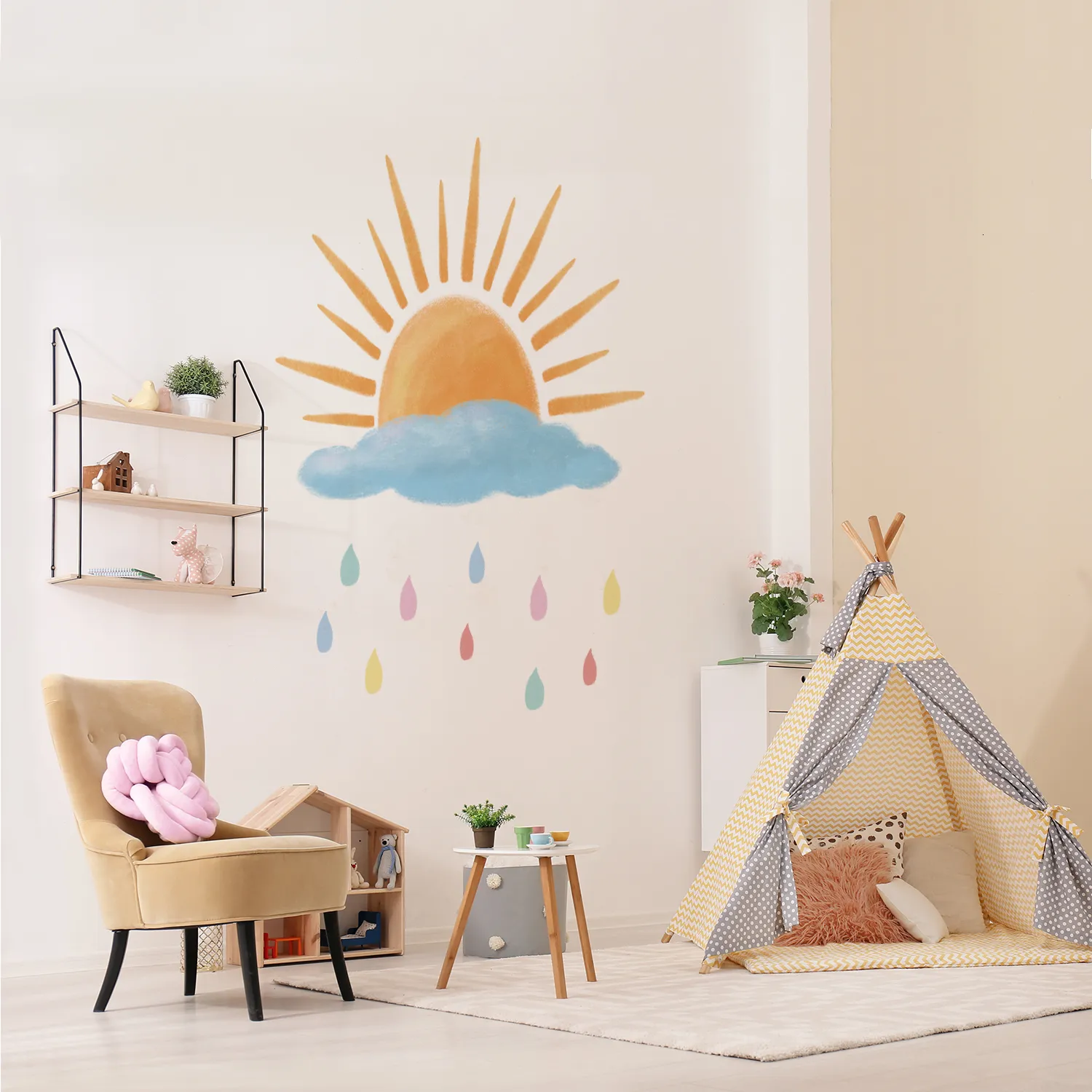 Nursery Wallpaper Stickers Half Sun Vinyl Wall... From Kong08, $10.06 ...