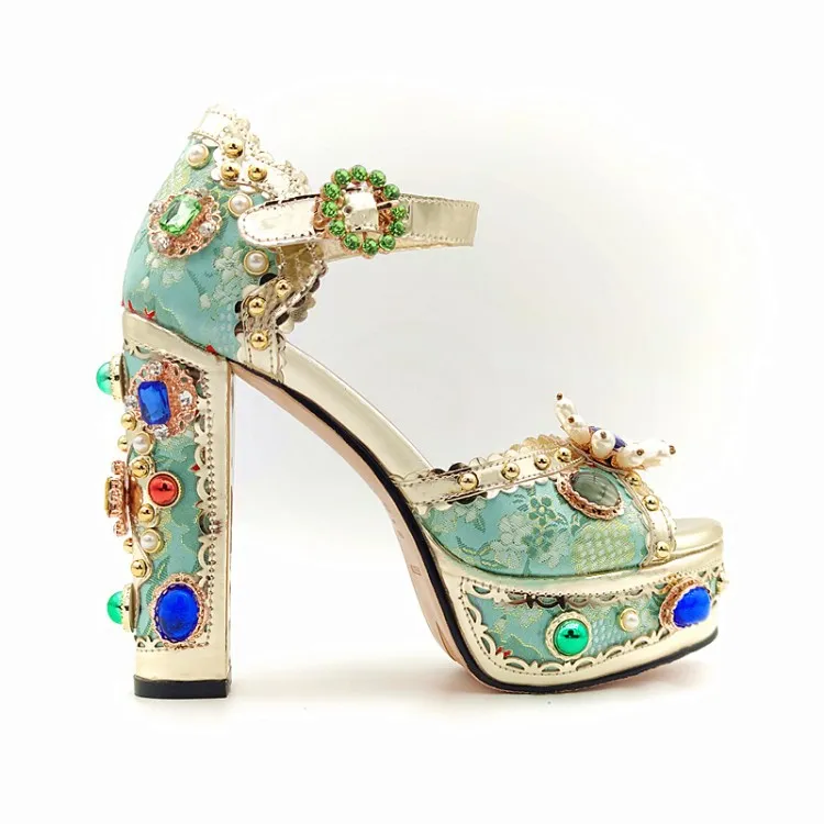 Metallic chunky sandals sale
