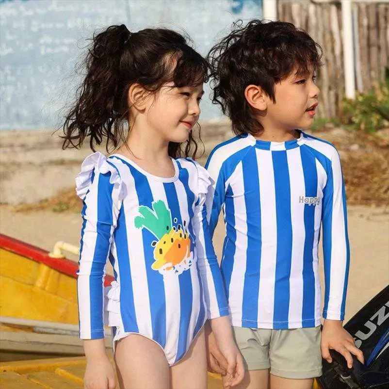 Optimized Product Title: Cute Striped One Piece Swimsuit For Kids With Sun  Protection And Split Second 1992 Two Design From Alimama07, $29.68