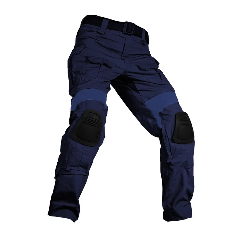Navy blue tactical pants with knee pads on sale