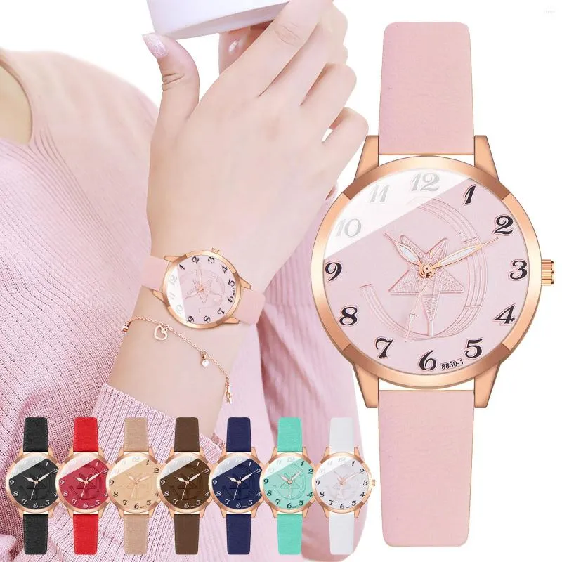 ساعة معصم otoky Round Simple Vervament Watch 2023 Fashion Trend الكوارتز للسيدات الصغيرة الطازجة متعددة الاستخدامات Bayan Ko
