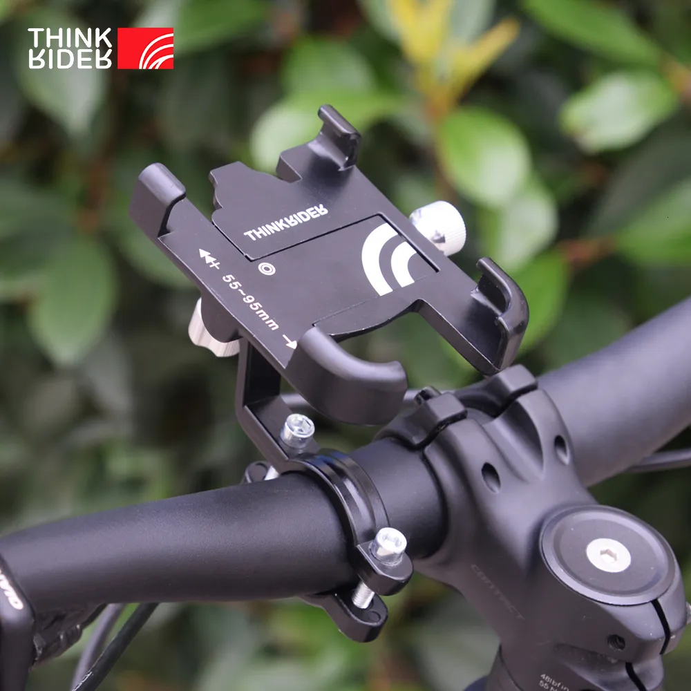Bike Frames ThinkRider MTB Phone Mount Stand Mobile Holder 360 Rotatable Aluminum Adjustable Bicycle Non-slip Cycling Bracke 230504