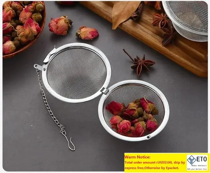 304 Rostfritt stål Mesh Tea Balls 5cm Infuser Filters Filtrar Intervall Diffusor för kök