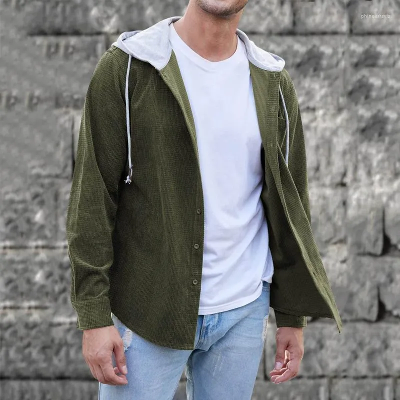 Mens corduroy top hoodie