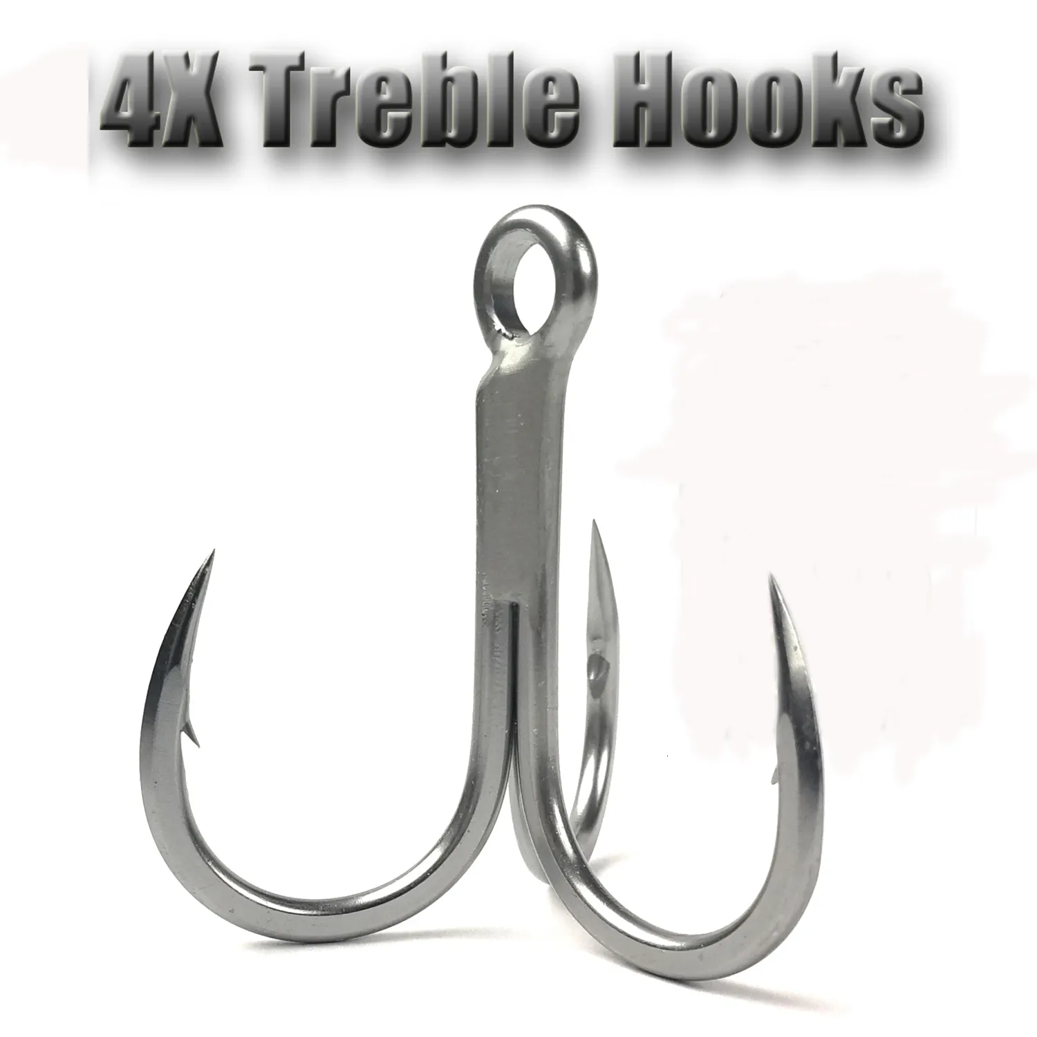 Fishing Hooks Big Game 4X #6#50 AntiRust Treble Hook Super Sharp