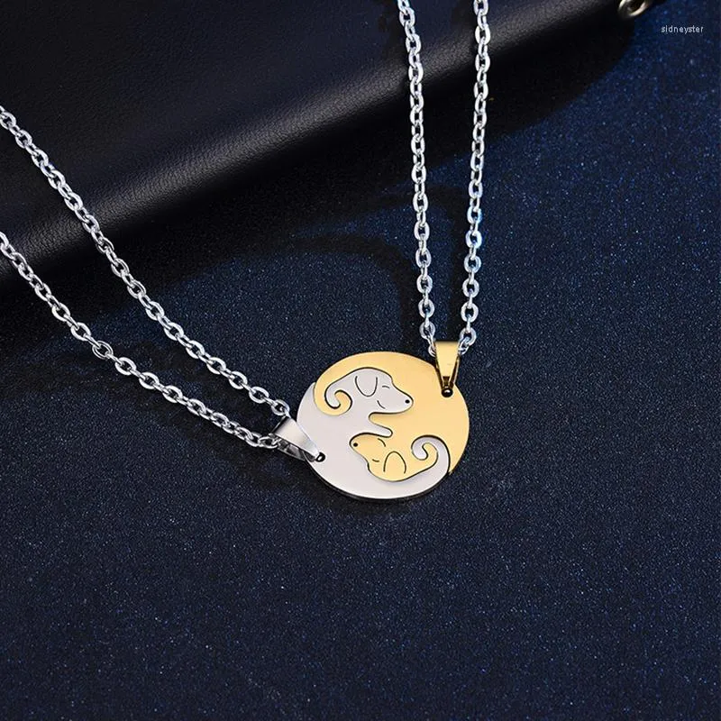 Pet Dog Couple Stitching Pair Necklace And Clavicle Chain Puzzle Simple Animal Matching Jewelry For Female Girlfriends Perfect Valentines Gift From Sidneyster 10.74 DHgate.Com