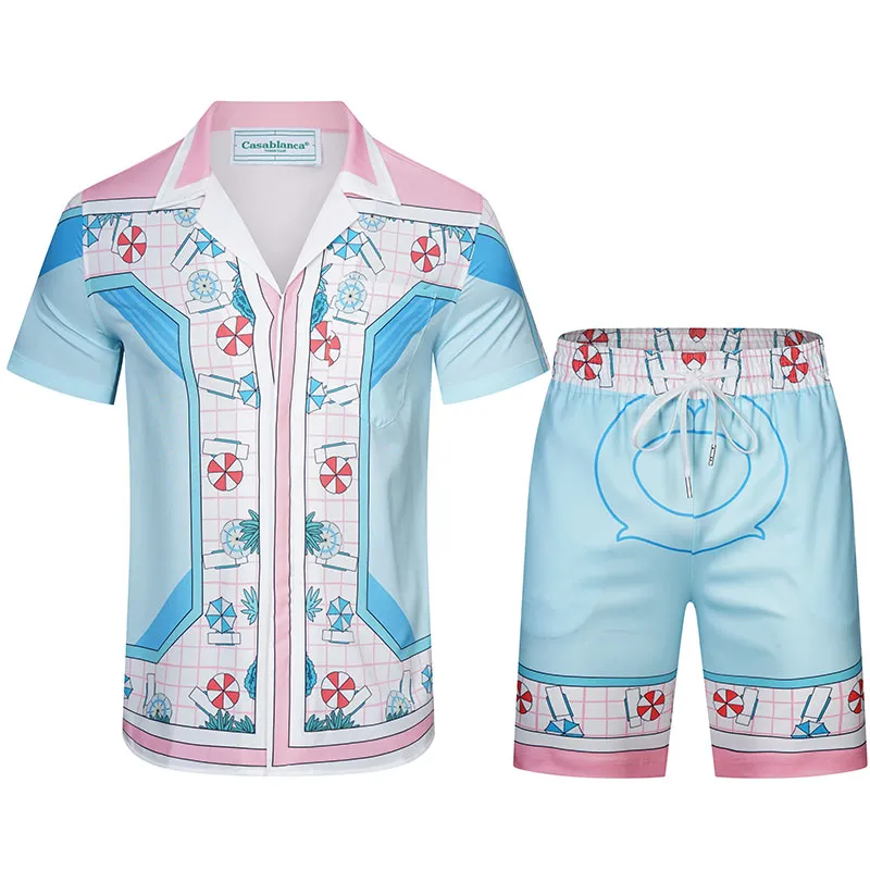 White polo shorts with blue horses hotsell