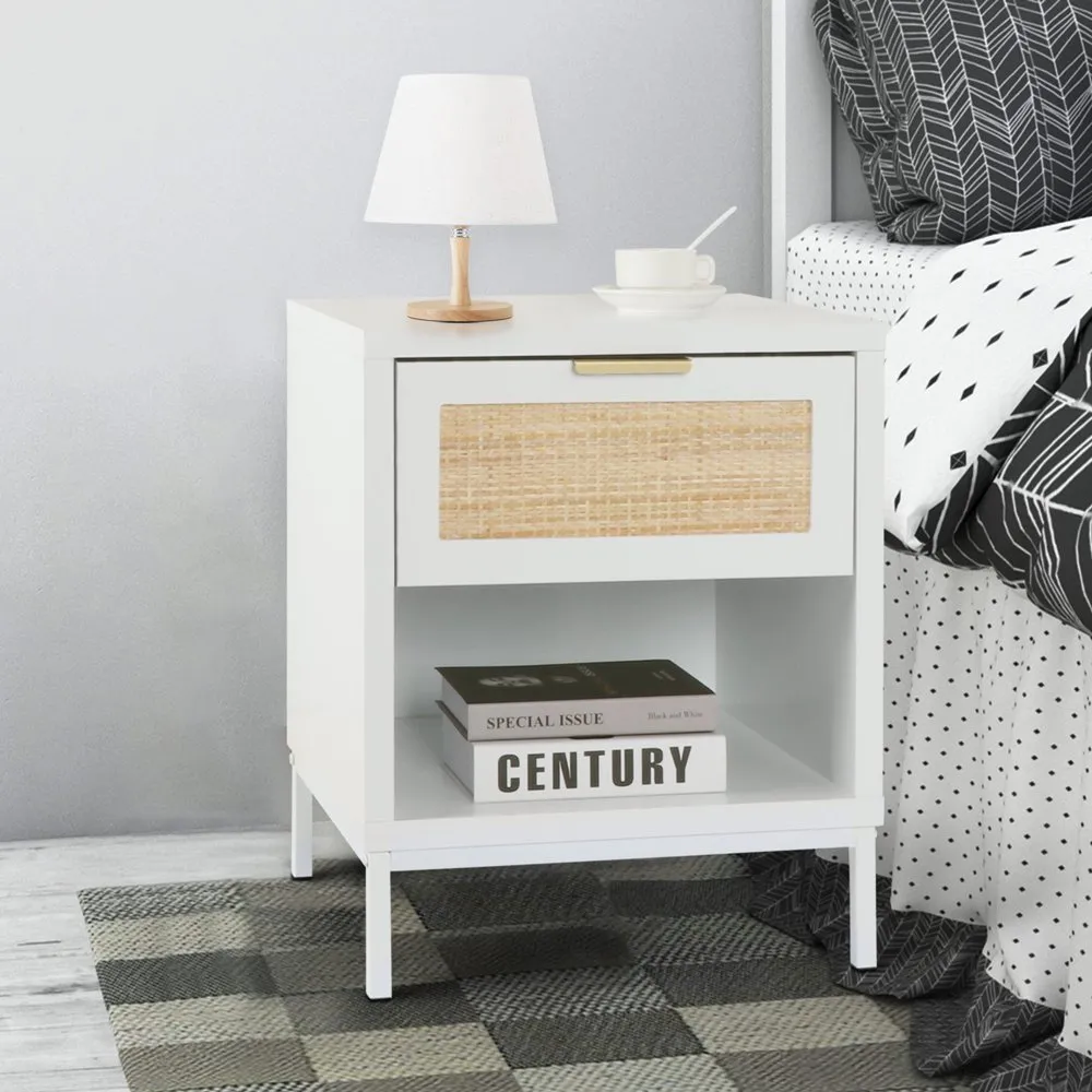 White 2024 bedside storage