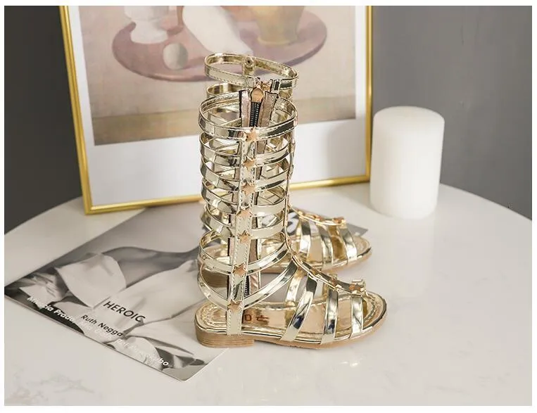 Girls gold gladiator sandals best sale