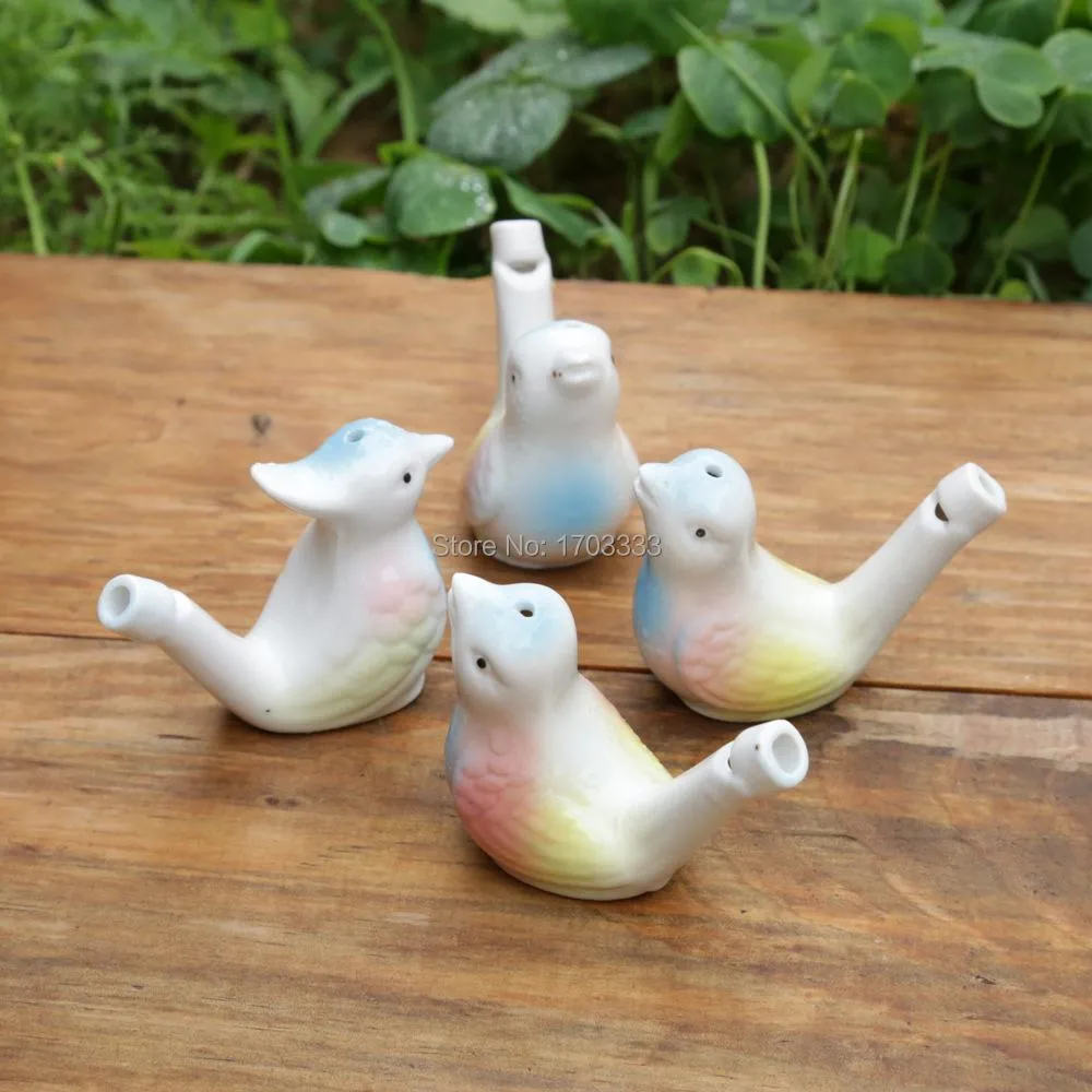 Toys 200pcs wholesale dropship new arrival water bird whistle clay bird ceramic Glazed bird whistlepeacock Birds Free Shipping