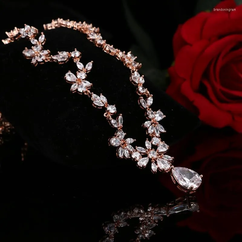 Stunning White Crystal Flower Bridal Jewellery Set Silver Stunning White Crystal Flower Bridal Jewellery Set Silver