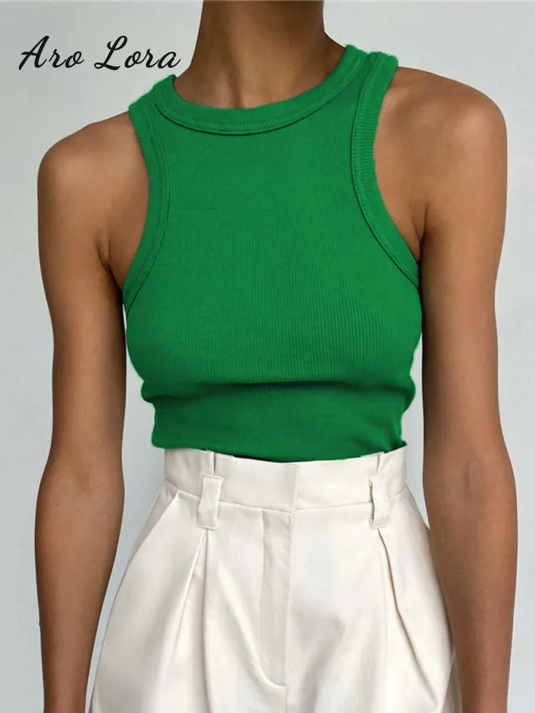 Damestanks Camis Ribbed gebreide Crop Tops Sexy Off Schouder Tank Top 2023 Vrouwen Zomer Solid Basic Shirts Zwart Wit Casual Sports Vest Green P230505