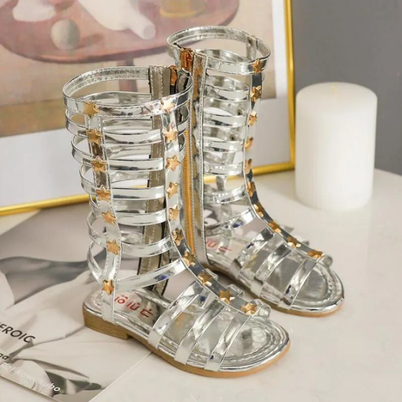 Childrens gold gladiator sandals best sale