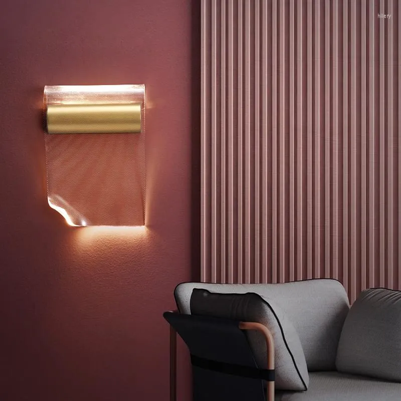 Lampka ścienna Lights LED Sconce do sypialni Nowoczesne złote domowe dekoracja salon luksusowy akrylowy kreatywny design
