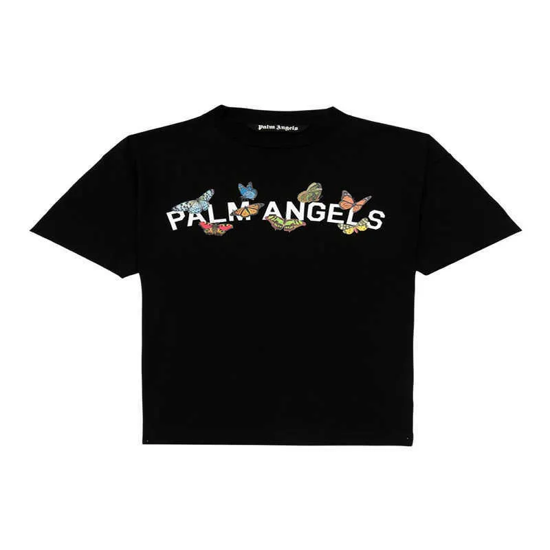 Designer Fashion Vêtements Tees Tshirt Palms 20ss Couleur Papillon Lettre T-shirt à manches courtes pour hommes Femmes Luxe Streetwear Casual Sportswear Tops à vendre Angels