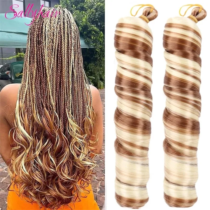 Hairls Hairks Sallyhair Synthetic 22inch French Curly Braiding Hair Shurls Curls Crochet Hair Braids Silky Hair Lair Extensions 230504