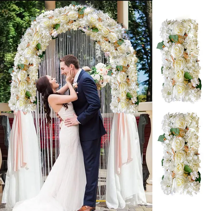 Guirnaldas de flores decorativas Peonía artificial Rosa Hortensia Fila Fondo de boda Flor falsa Decoración de la pared Combinación de bricolaje Arreglo de arco de boda 230505