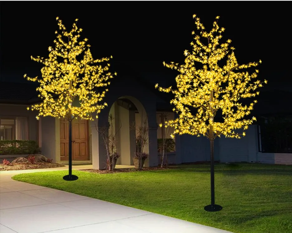 LED Artificial Cherry Blossom Tree Light Christmas Light 1248pcs LED -glödlampor 2m/6.5ft höjd 110/220VAC Raintät utomhus Använd gratis frakt