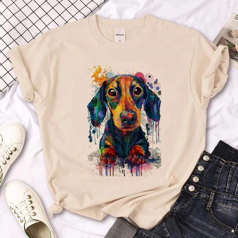 Camisetas masculinas camisa dachshund mulher anime y2k harajuku top roupas femininas