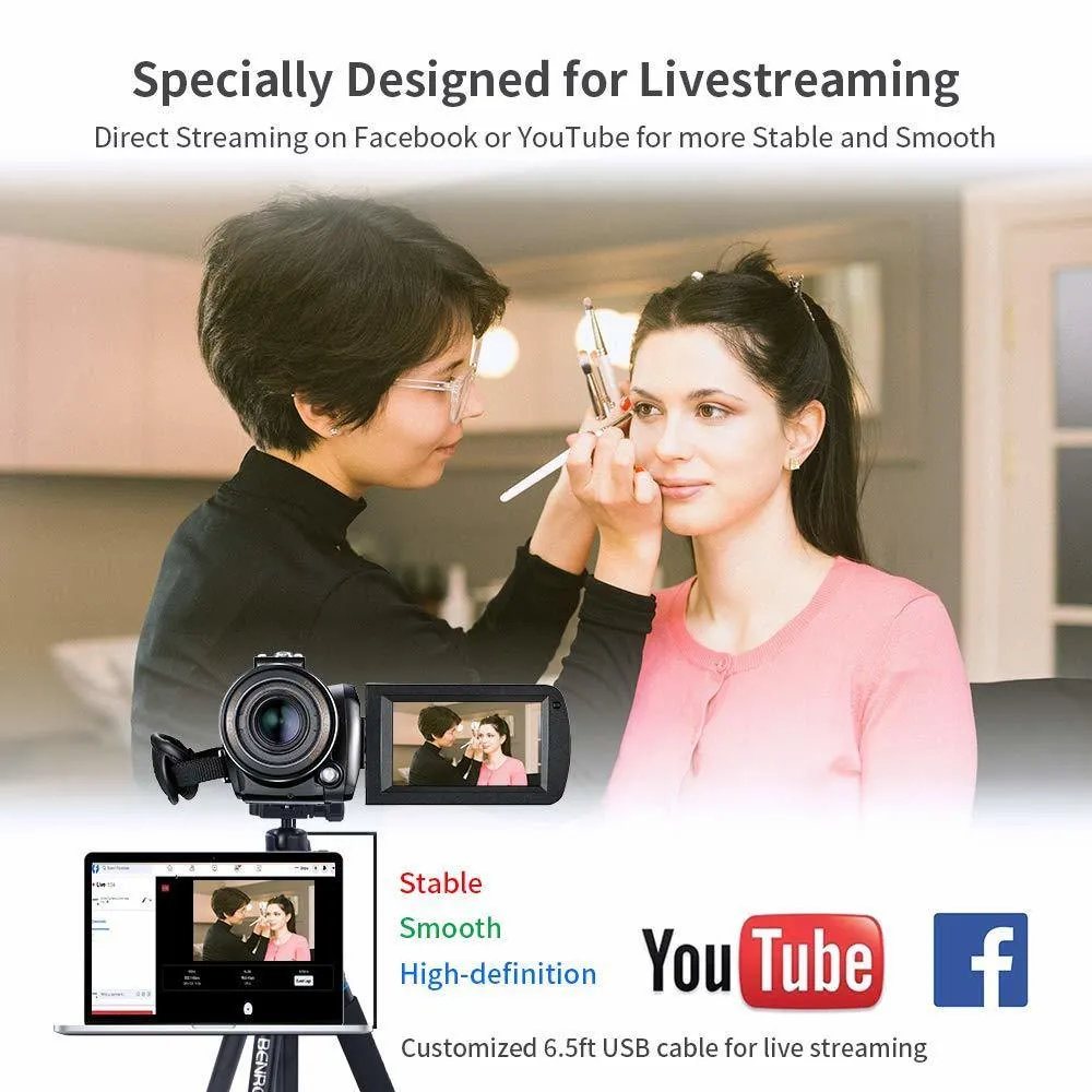 Camcorders 4K Camara Live Streaming Youtuber Video Camcorder Ordro AC5 12X Optical 100X Digital Zoom Vlog Camera Professional Filmadora 230505