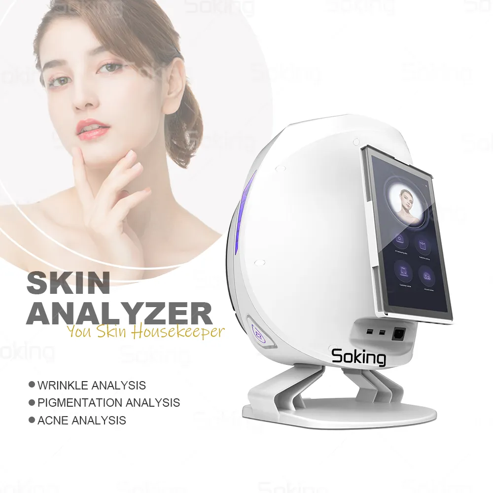 Портативный анализатор кожи искусственный интеллект изображение прибор 8 Spectrum Интеллектуальный 3D AI Face Analysis Analysis Analyzer с 36 миллионами HD -камеры