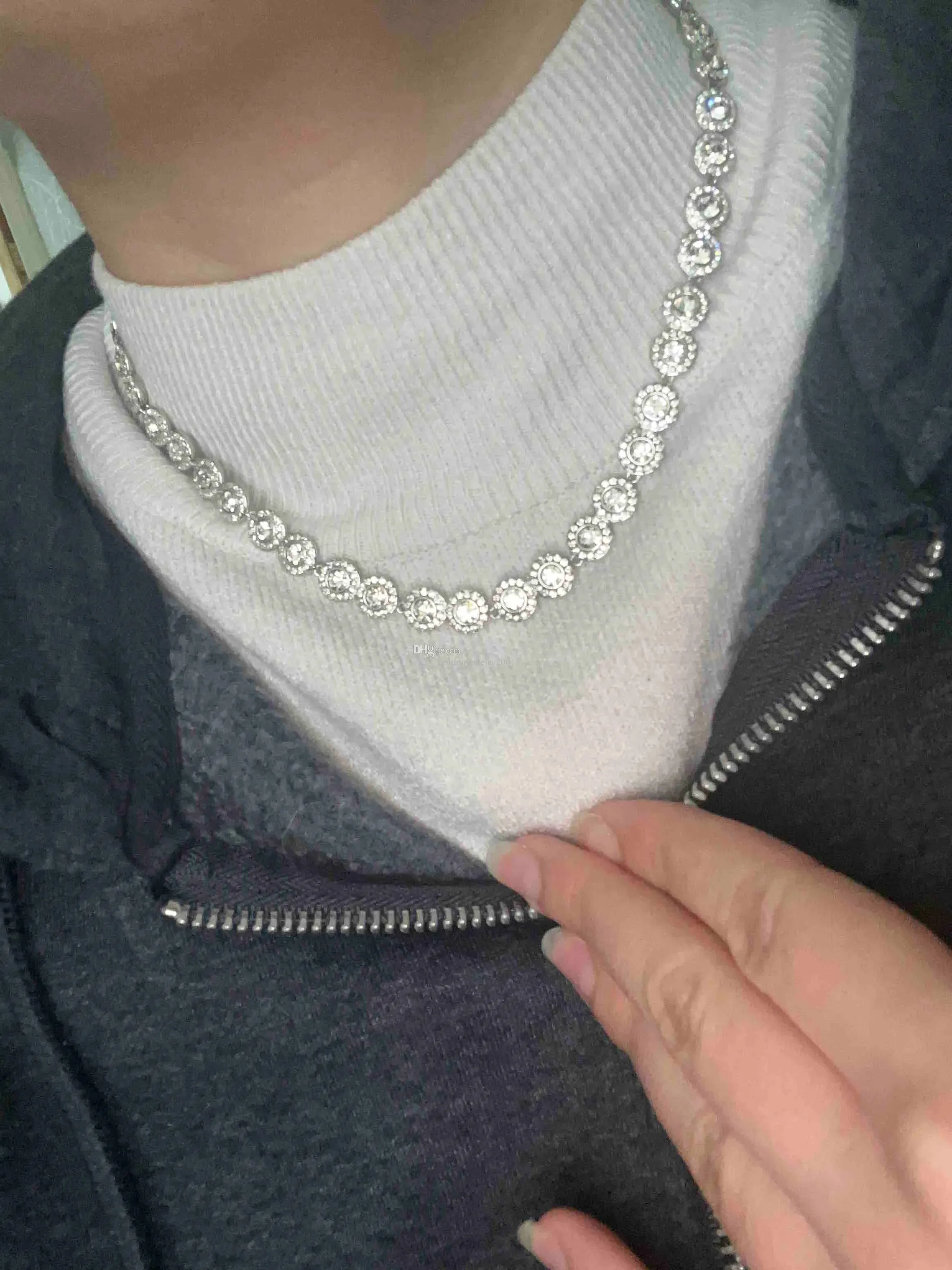 Angelic Halskette Designer-Halsketten Mode klassischer Markenschmuck Legierung AAAA Anhänger Momente Frauen Swaro Charms Perlen Armbänder Schmuck für Frau Bling Kristall