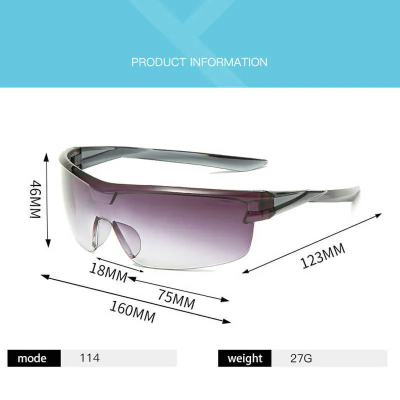 Outdoor-Brillen, Farbverlauf-Fahrradbrille, klare Herren- und Damen-Sonnenbrille, Fahrradgläser, UV400, modische transparente Sportbrille für Fahrrad, P230518