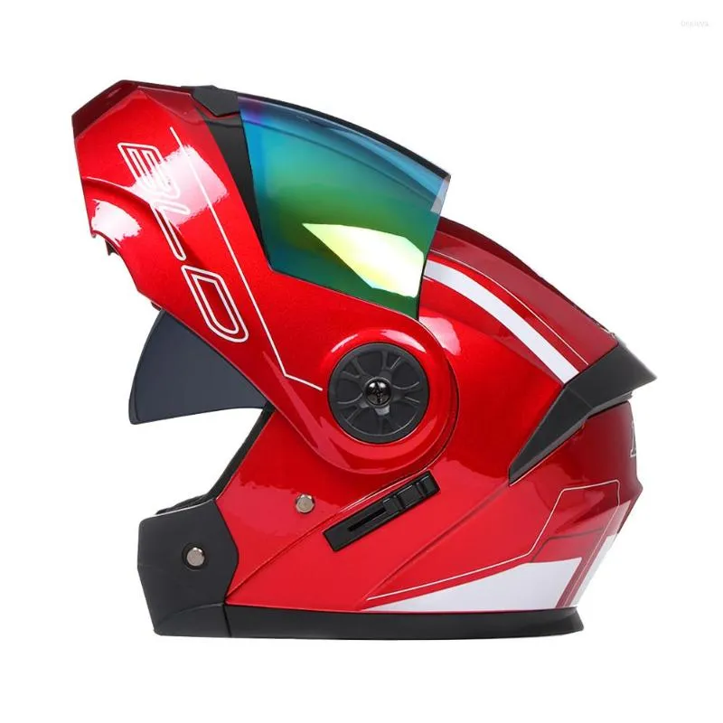 Motosiklet Kaskları Dot Çift Visor Kask Yukarı Flip Serin UNISEX RACING MOTO MOTHOBIKE İLE SUN ACCESORIOS PARA