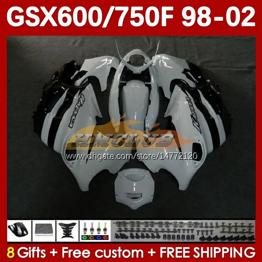 Body For SUZUKI KATANA white glossy GSX600F GSXF750 GSXF-750 GSXF 600 750 CC 169No.26 GSX750F 600CC 750CC 98 99 00 01 02 GSXF600 GSXF-600 1998 1999 2000 2001 2002 Fairing