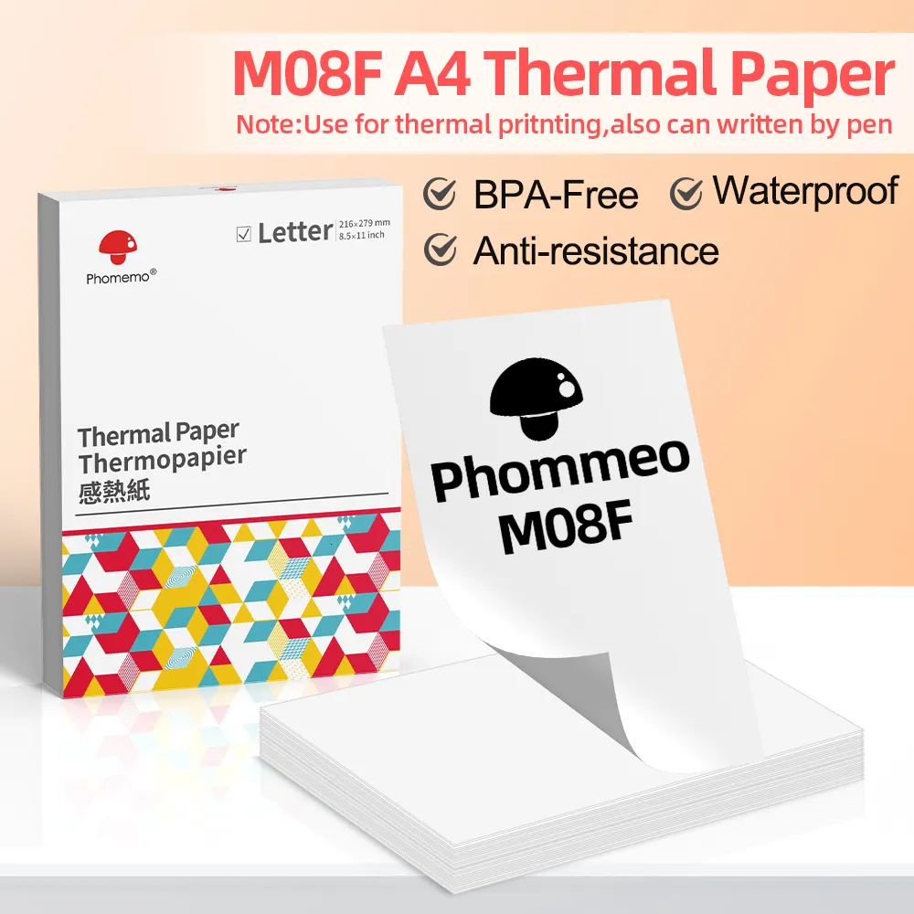 Papel Térmico Phomemo A4 Impresión Multipropósito Compatible Para