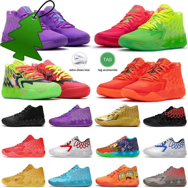 Sandali LaMelo Ball 1 MB.01 Scarpe da basket da uomo 2022 con calze Rick and Morty Rock Ridge Red Queen City Not From Here LO UFO Buzz City Black Blast Scarpe da ginnastica da uomo Sports S