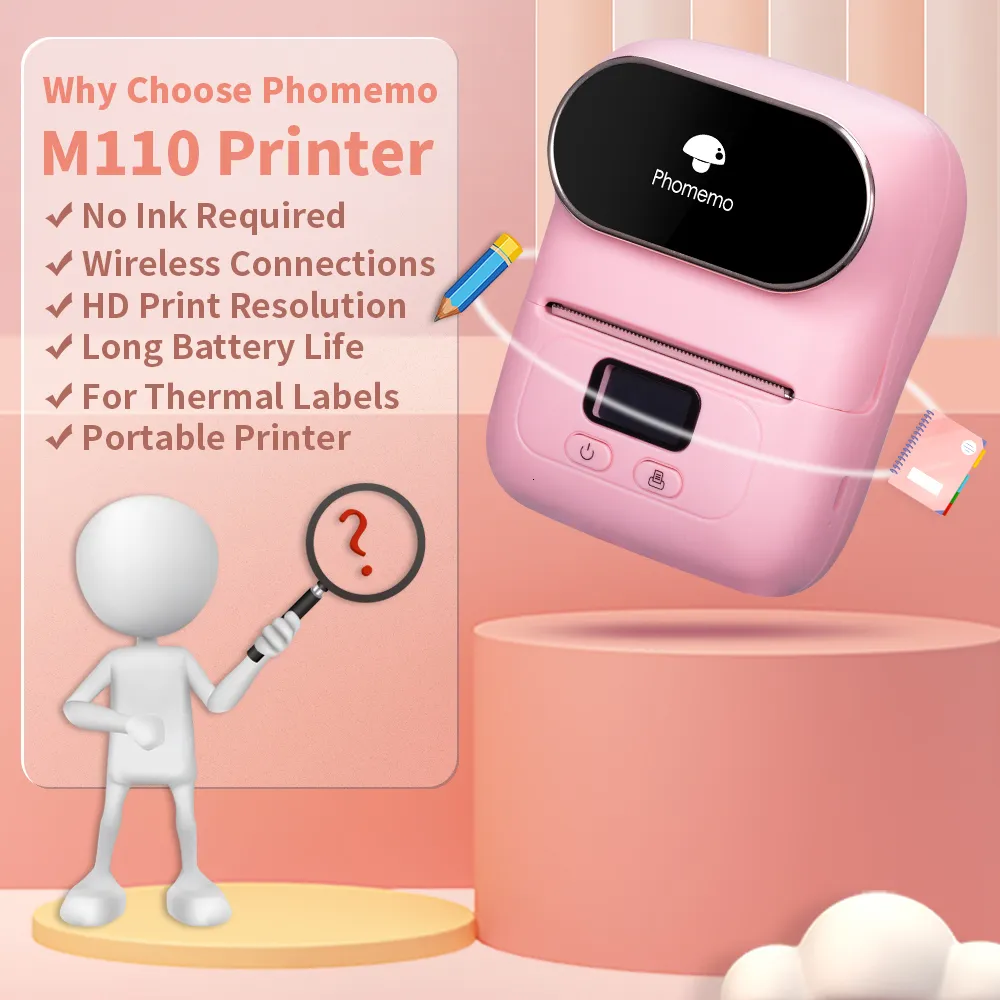 Phomemo M200 QR Code Tag Imprimante d'étiquettes thermique Bluetooth  portable (Noir)