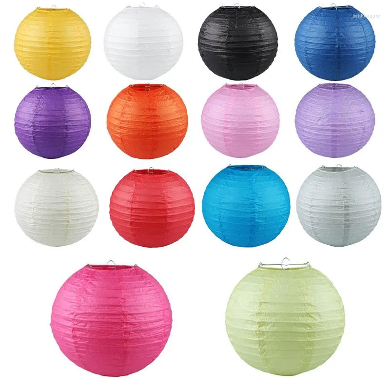 Decorações de Natal 10pcs/lote 8 "10" 12 "14" Chinesa Round Paper Lanterns Lâmpada Festa de casamento Festa de casamentos