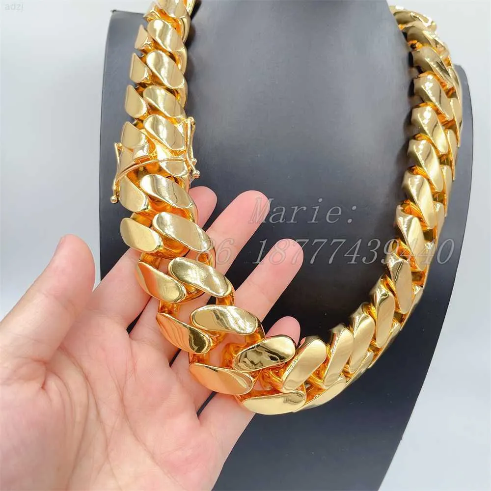 Luxury Hip Hop Miami Cuban Link Chunky Gold Necklace With Super Big Ass Chain From Adzj 81.46 DHgate.Com