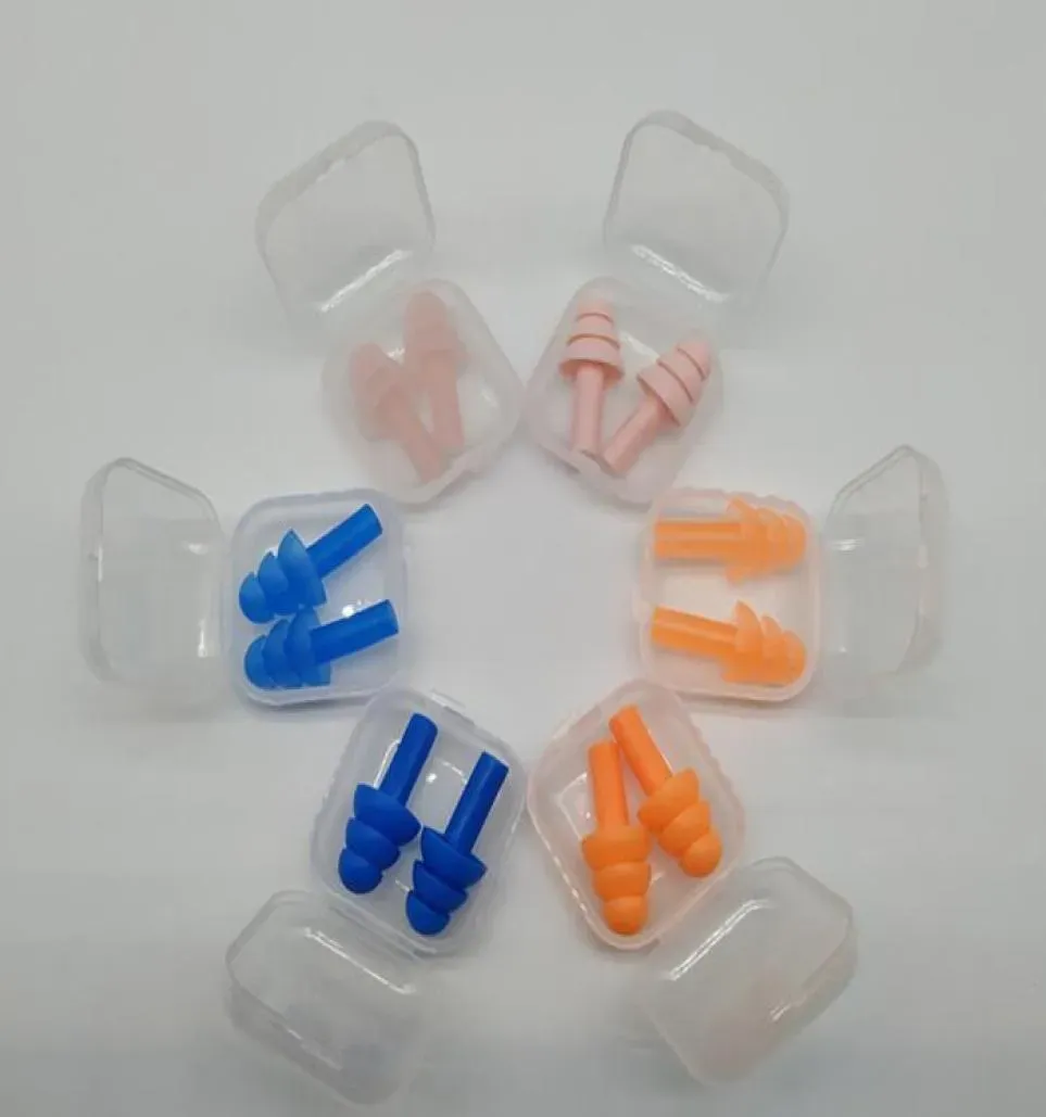 1 par silikon öronproppar simmare mjuka och flexibla öronproppar för resande sovande minskar buller öronpropp 8 färger